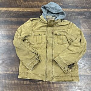 Levi's Men's Sherpa-lined Canvas Trucker Jacket with Hood Mens Small
